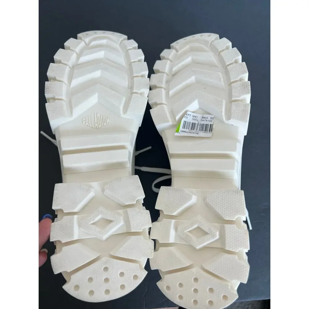 NWT Palladium Revolt‎ Lo Tx White Low Top Lace Up Platform Casual Sneakers 9.5
